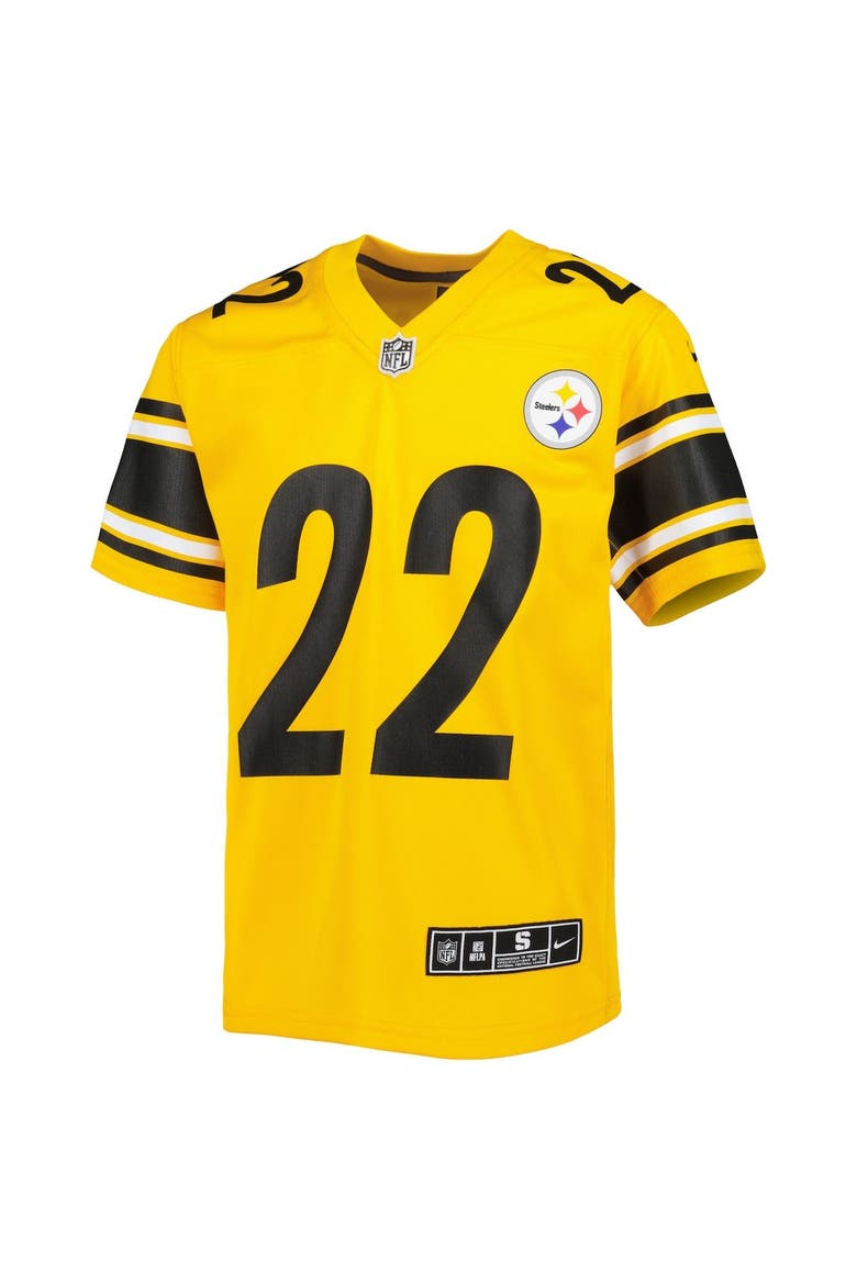 Youth Nike Najee Harris Gold Pittsburgh Steelers Inverted Game Jersey, Alternate, color, Gold