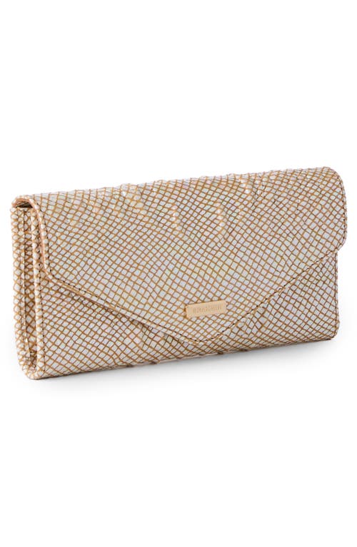 Brahmin Veronica Croc Embossed Leather Wallet In Tiramisu