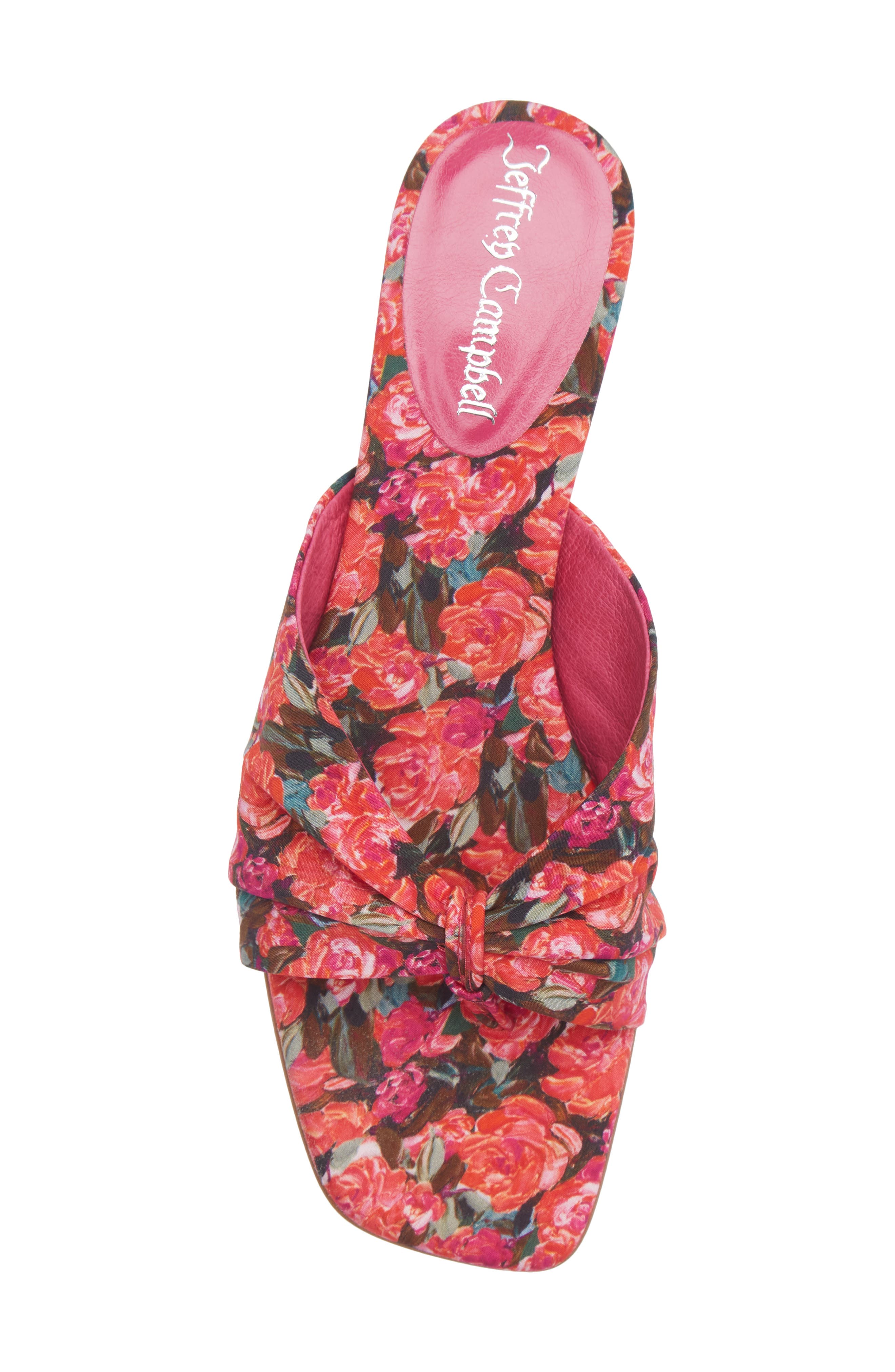 Jeffrey Campbell Lover Girl Kitten Heel Flip Flop, Alternate, color, Red Floral