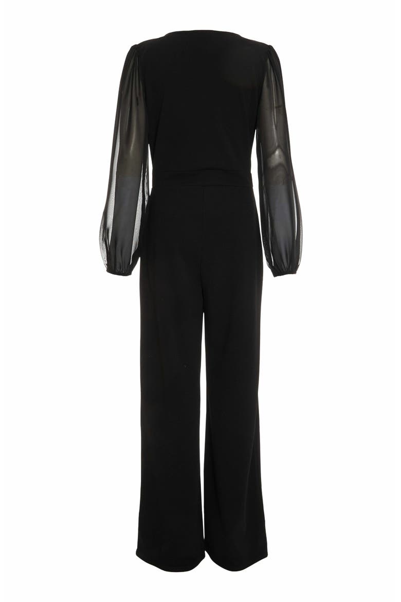 Chiffon Buckle Palazzo Jumpsuit, Alternate, color, Black