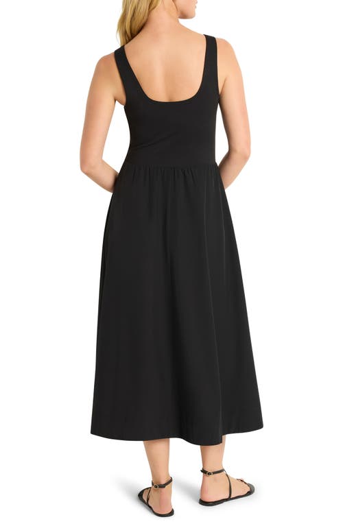 Nz Active By Nic+zoe Tech Stretch Mixed Media Dress In Black Onyx