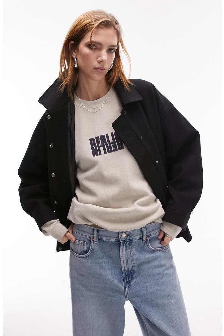 Brushed Bomber Jacket, Main, color, BLACK