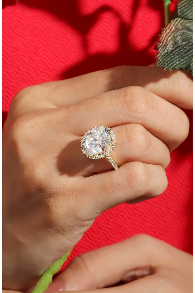 Lab Created Moissanite Halo Ring, Alternate, color, WHITE