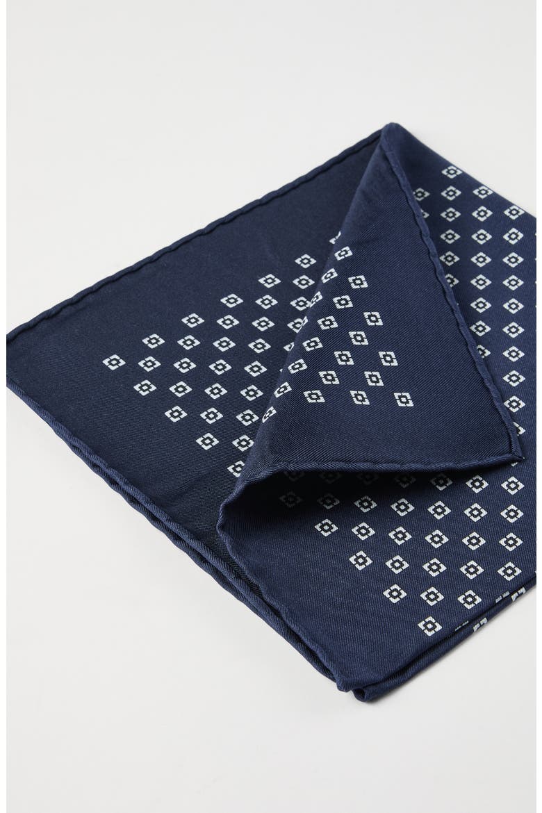 Silk pocket square, Alternate, color, Navy Blue