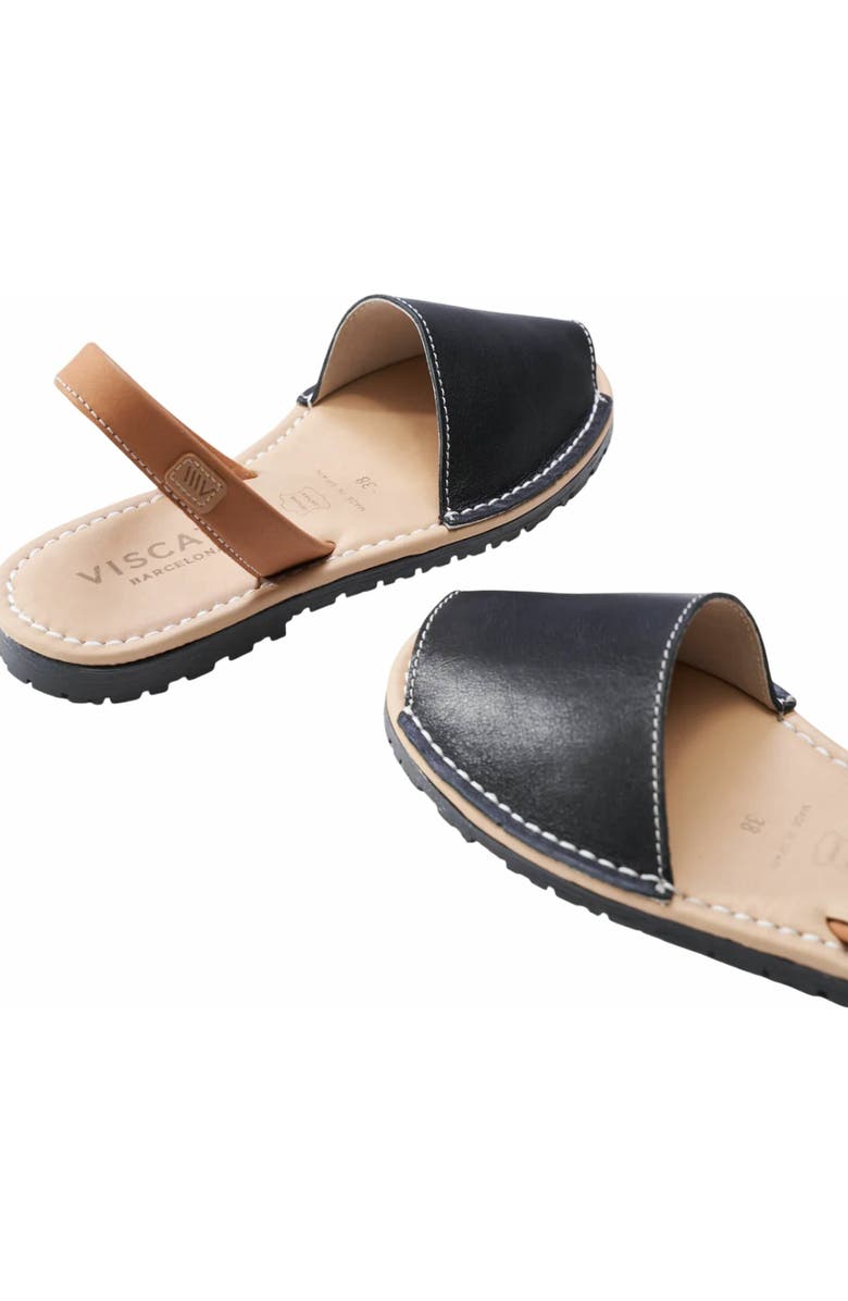 VISCATA Menorquina Leather Avarca Sandals, Alternate, color, Black