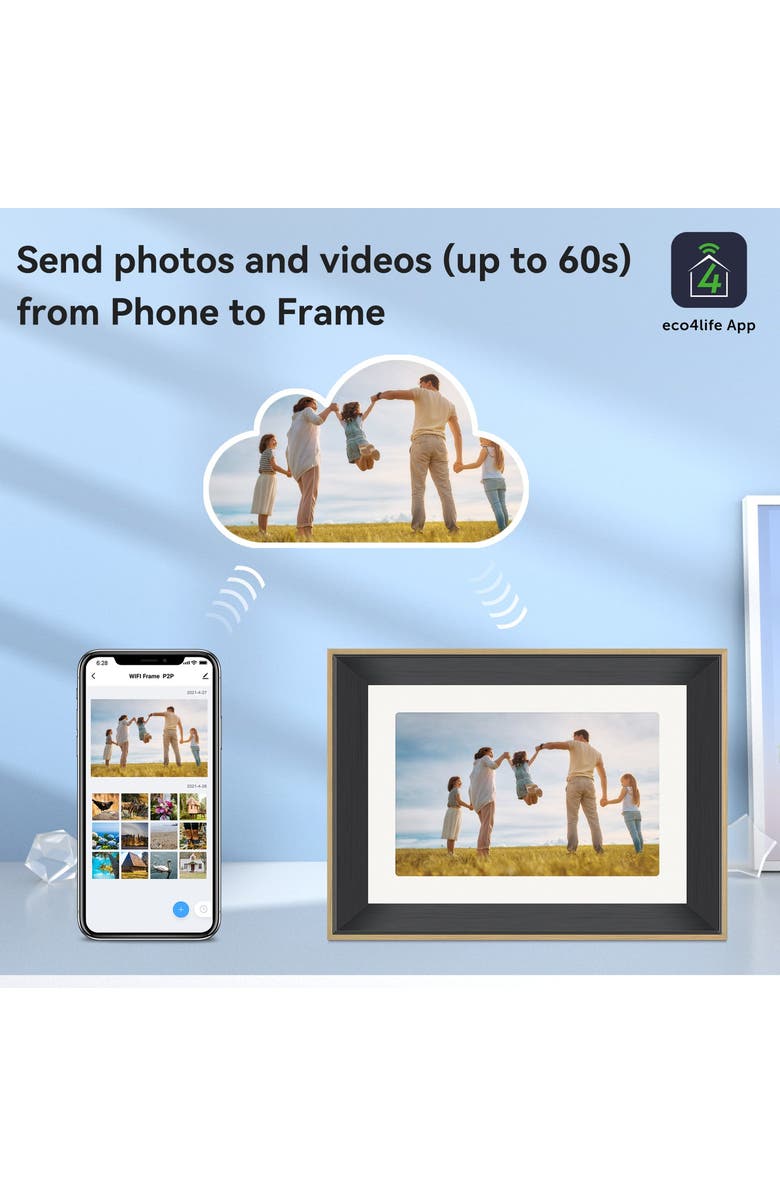 Eco4Life 10.1" Smart WiFi Digital Photo Frame, Alternate, color, Black