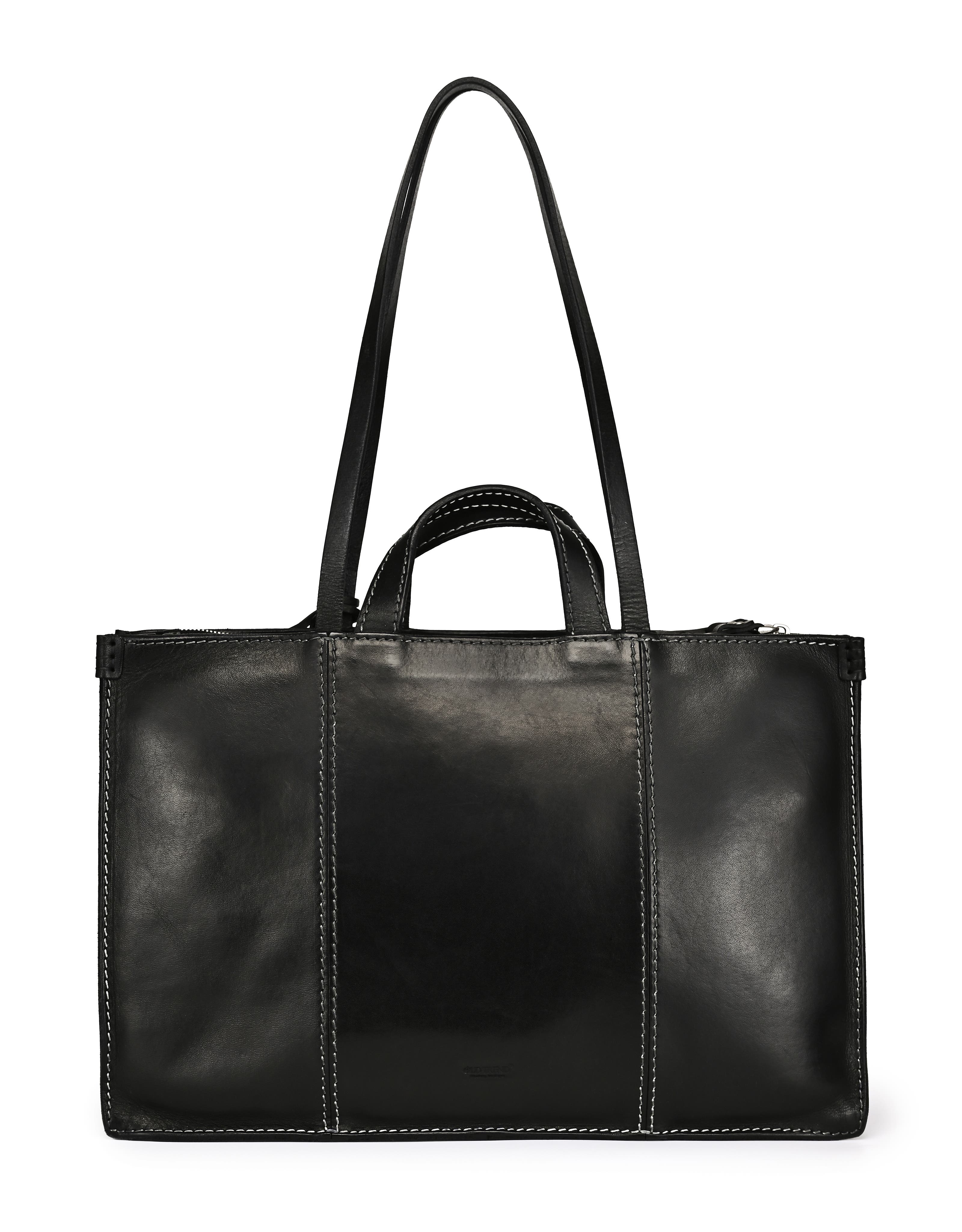 OLD TREND Freesia Genuine Leather Structured Carryall Tote, Alternate, color, Black