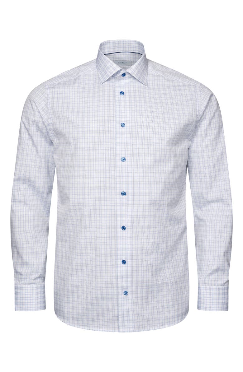 Eton Contemporary Fit Check Dress Shirt, Alternate, color,