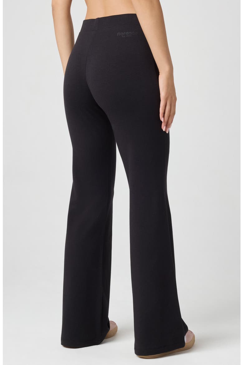 Sporty Terry Flare Pants, Alternate, color, BLACK