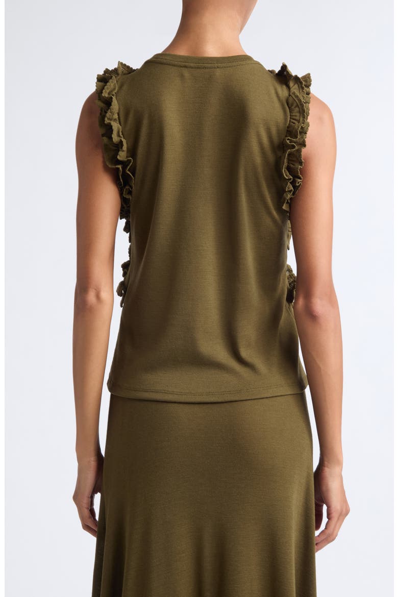 Vesna Ruffle Wool Jersey Top, Alternate, color, LODEN