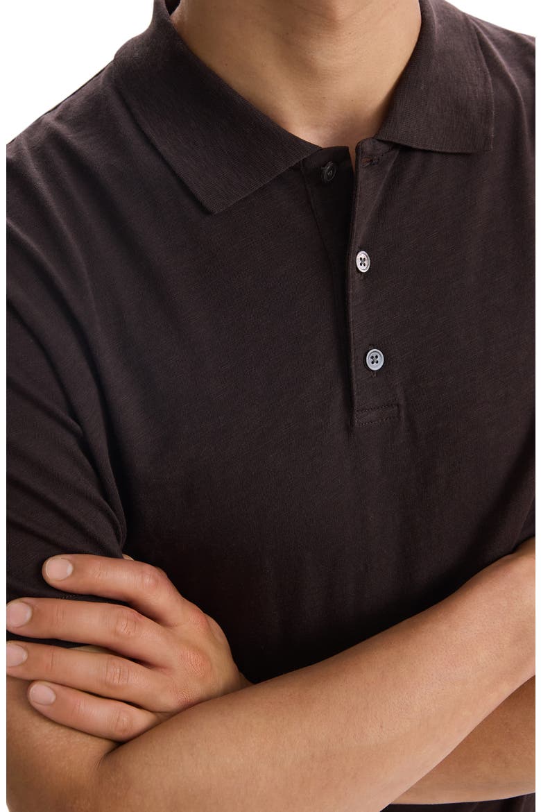 Bron in Cosmos Slub Cotton Polo Shirt, Alternate, color, HICKORY - SPF