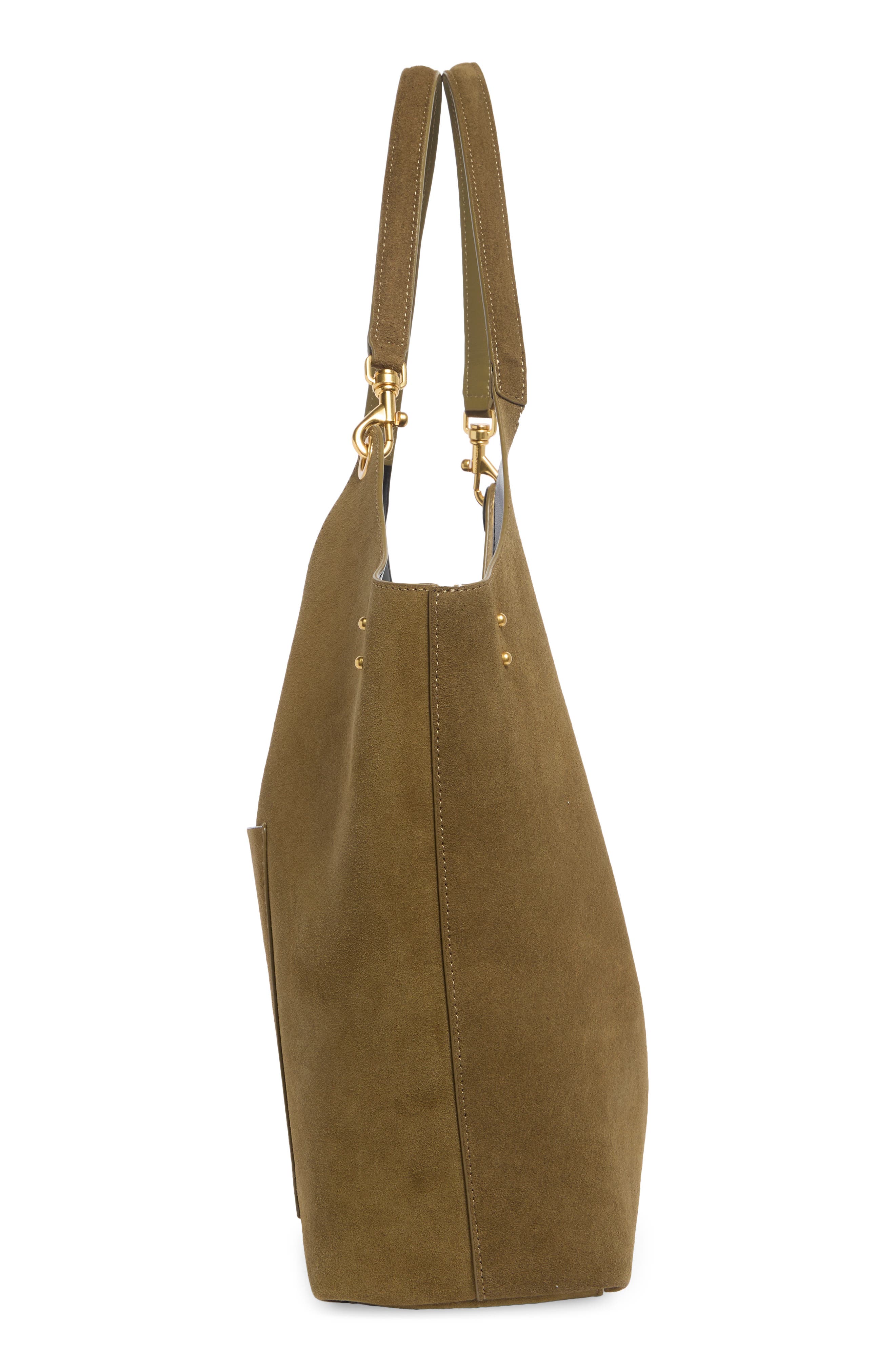 Rebecca Minkoff Perfect Suede Tote, Alternate, color, Dark Olive