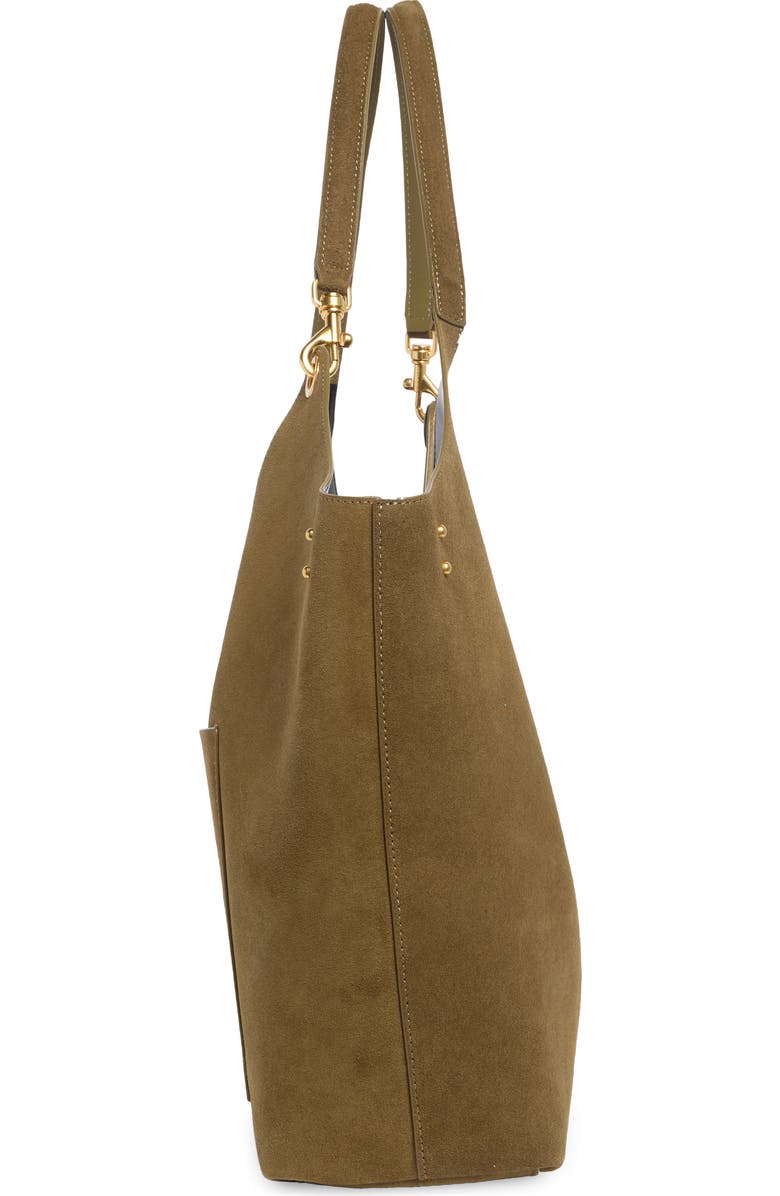 Rebecca Minkoff Perfect Suede Tote, Alternate, color, Dark Olive