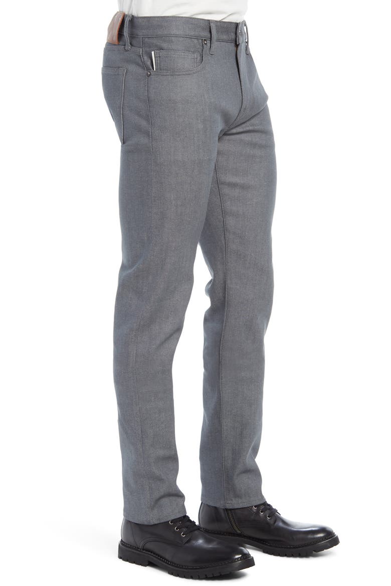 Pen Slim 10.5-Ounce Stretch Selvedge Denim Jeans, Alternate, color, GRAY RAW