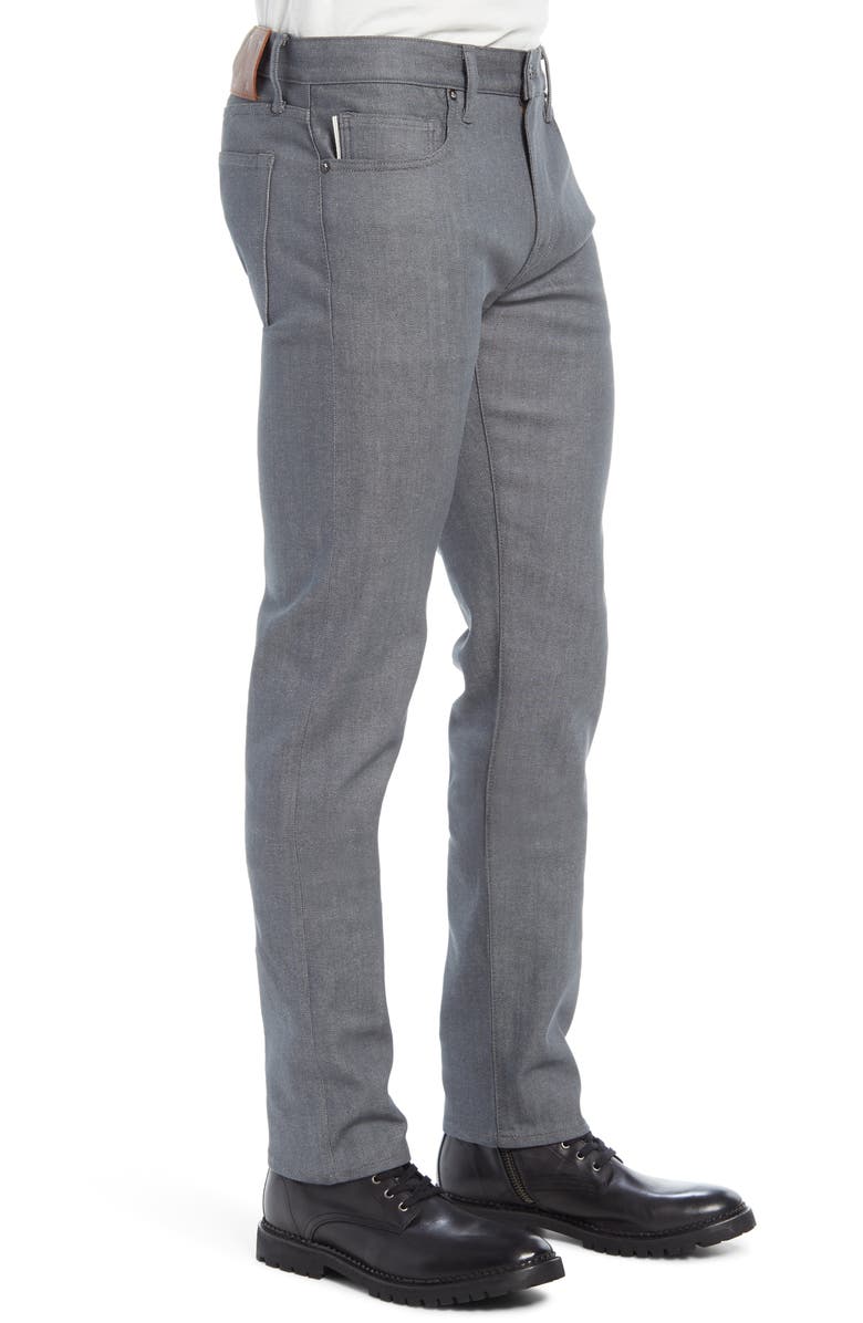 HIROSHI KATO Pen Slim 10.5-Ounce Stretch Selvedge Denim Jeans, Alternate, color, Gray Raw