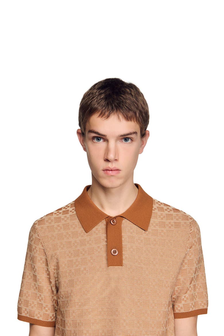 Square Cross polo shirt, Alternate, color, Camel
