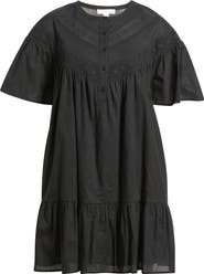 Treasure & Bond Lace Yoke Cotton Shift Dress