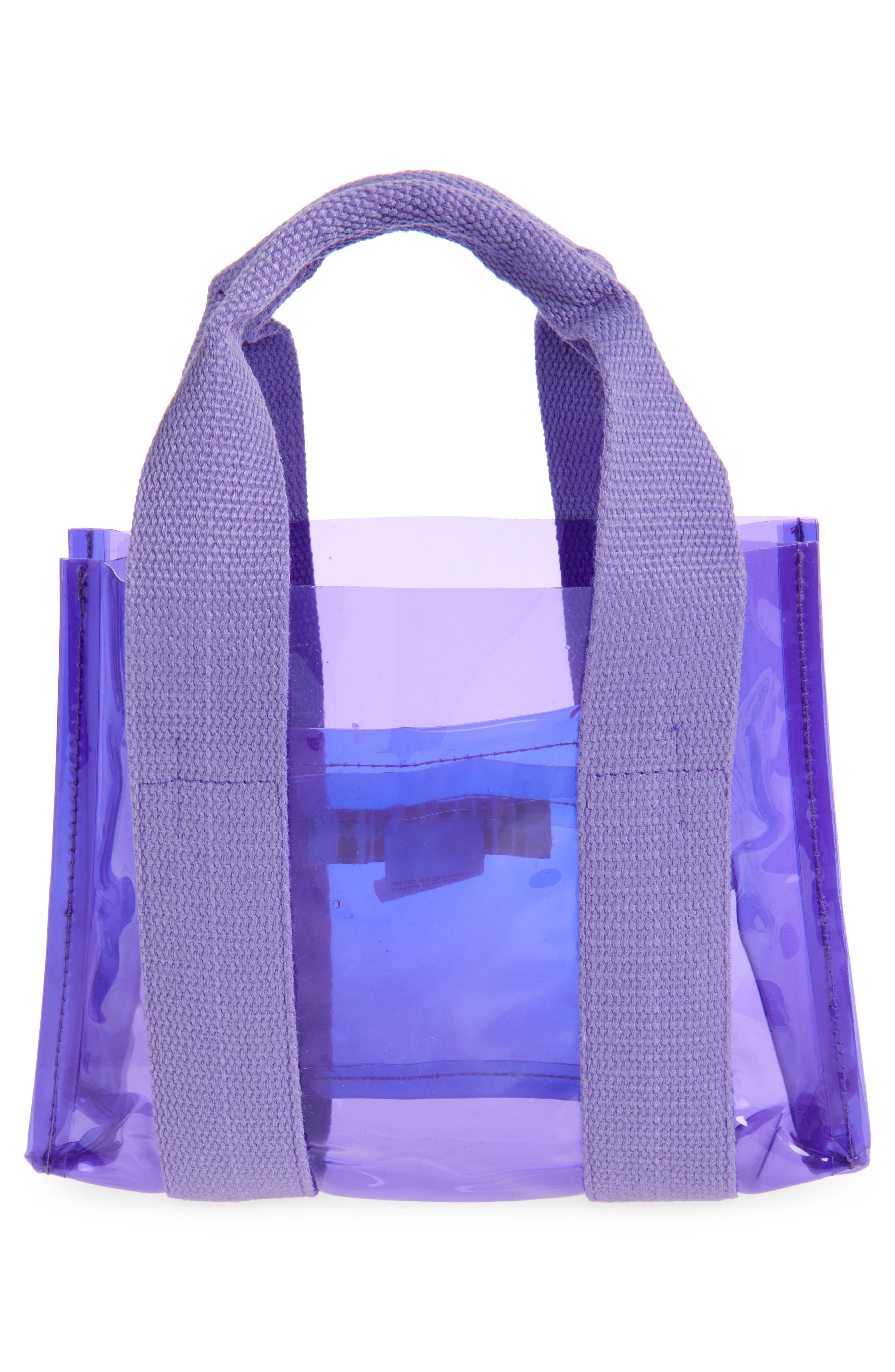 Toto Transparent Mini Tote Bag, Alternate, color, NEON PURPLE