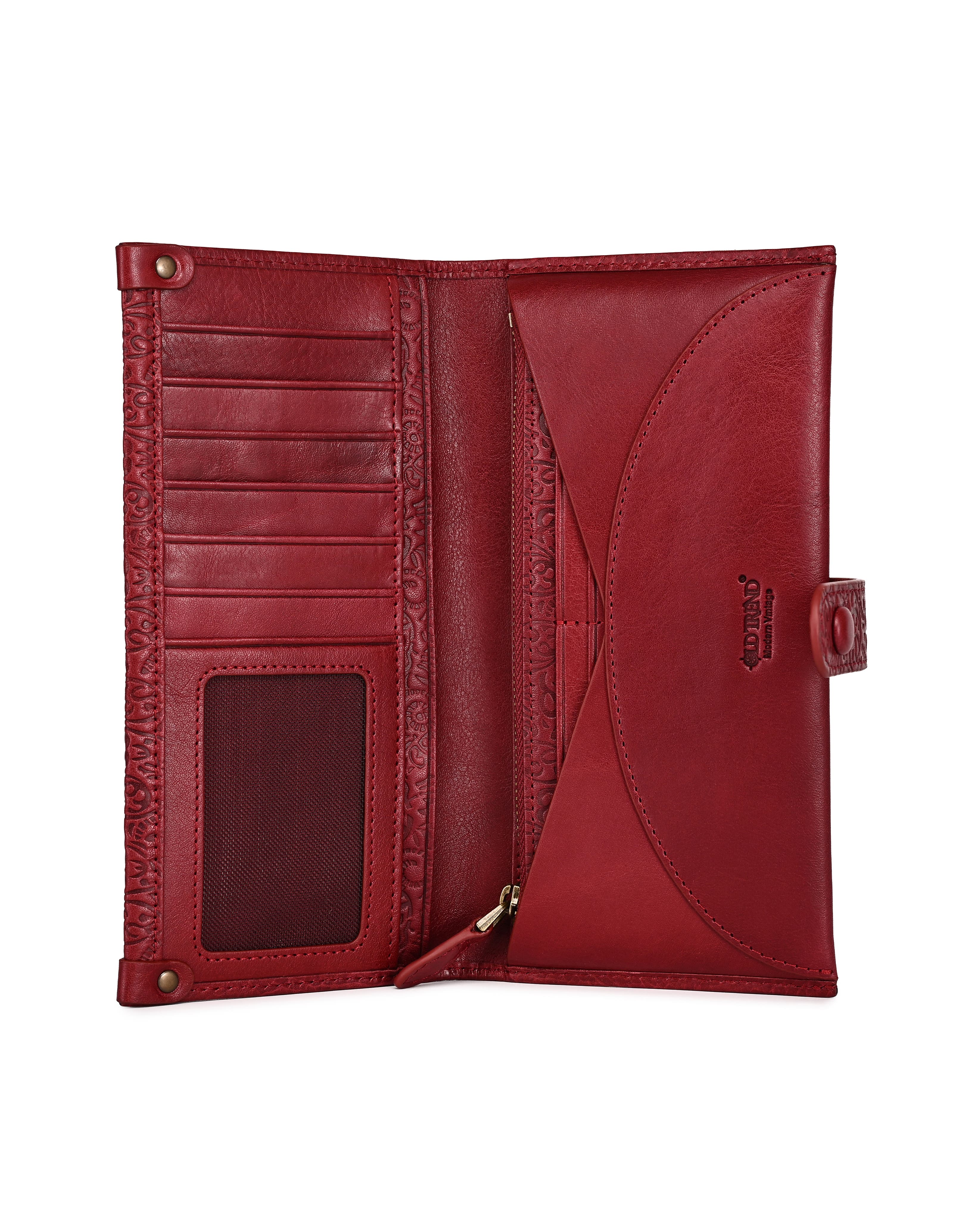Iris Genuine Leather Modular RFID Wristlet Clutch, Alternate, color, Maroon