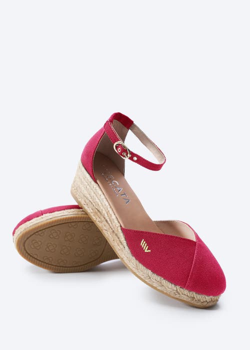 Viscata Formiga Canvas Espadrille Wedges In Cherry