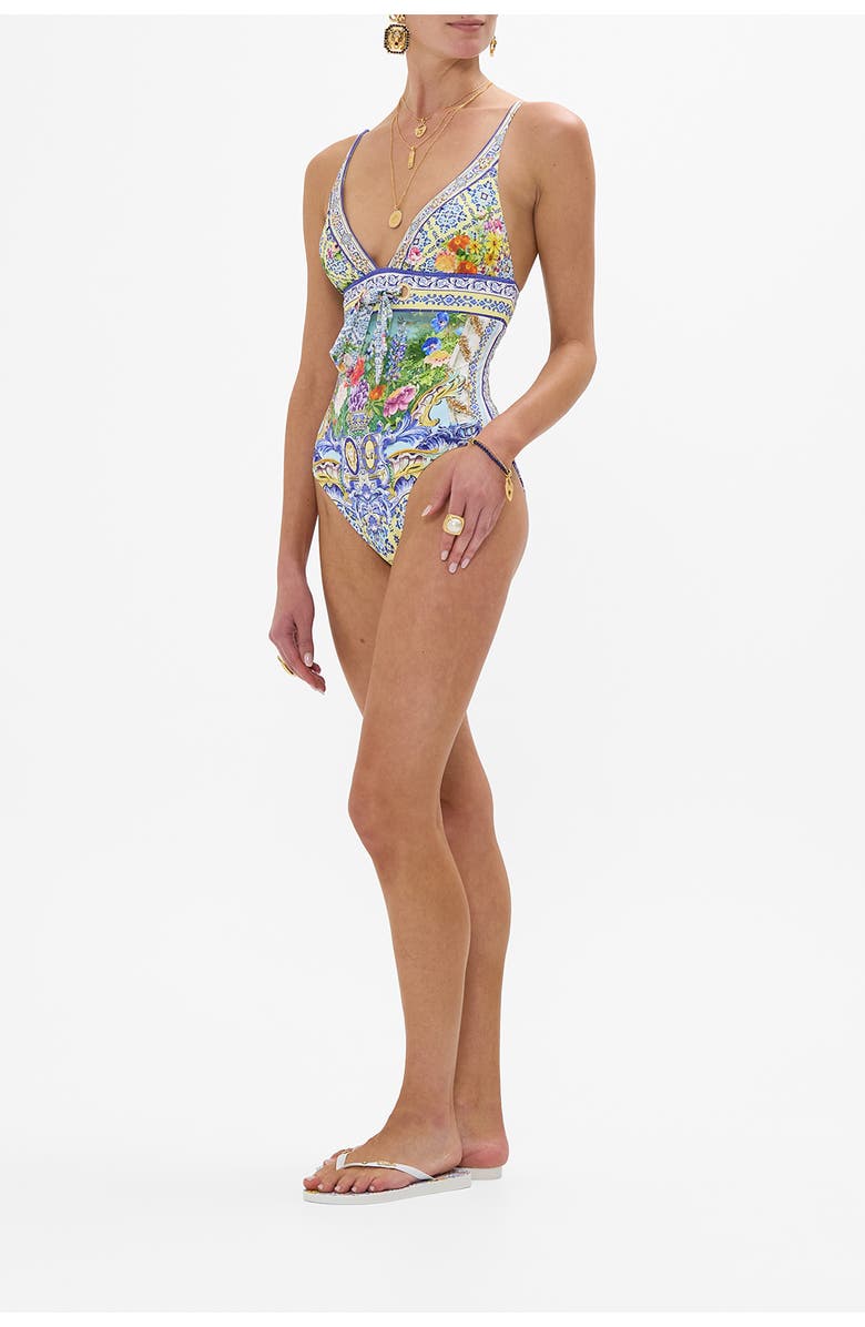 Camilla Eyelet Tie Tri One Piece Wall To Wall Wonders, Alternate, color, 