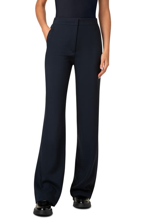 Akris Punto Courtney Stretch Pebble Crepe Bootcut Pants In Navy