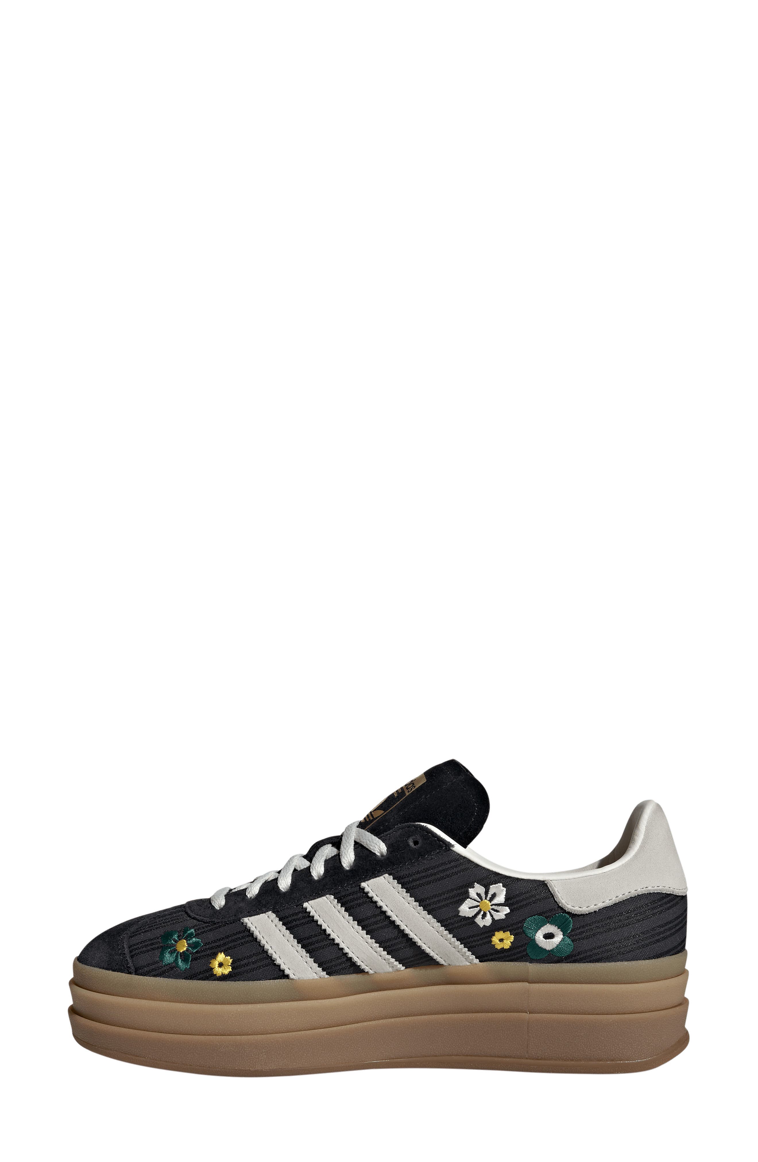 adidas Gazelle Bold Platform Sneaker, Alternate, color, Black/ White/ Eqt Yellow