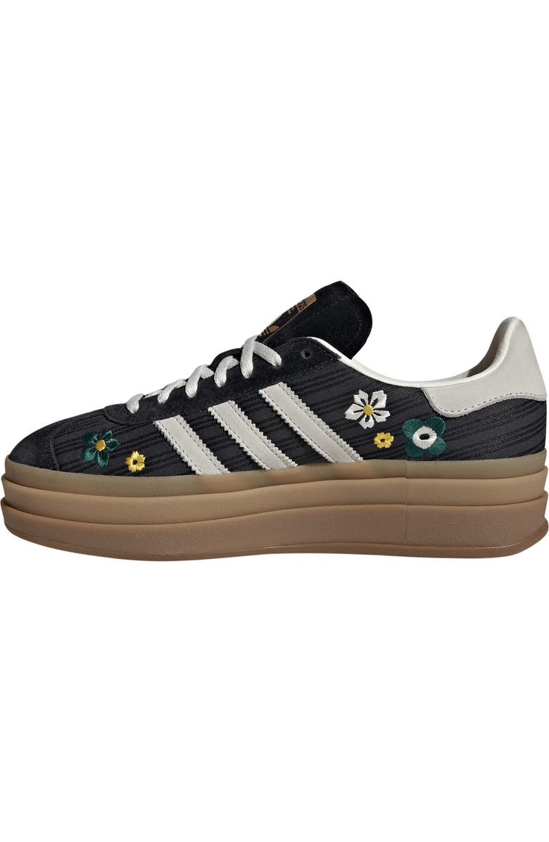 adidas Gazelle Bold Platform Sneaker, Alternate, color, Black/ White/ Eqt Yellow