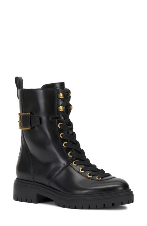 Becinda Leather Combat Boot
