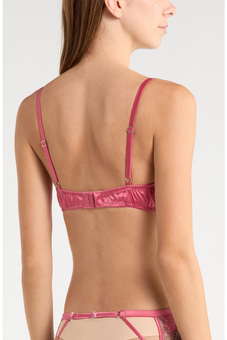 Juliet Lace Trim Underwire Silk Blend Demi Bra, Alternate, color, FRAISE