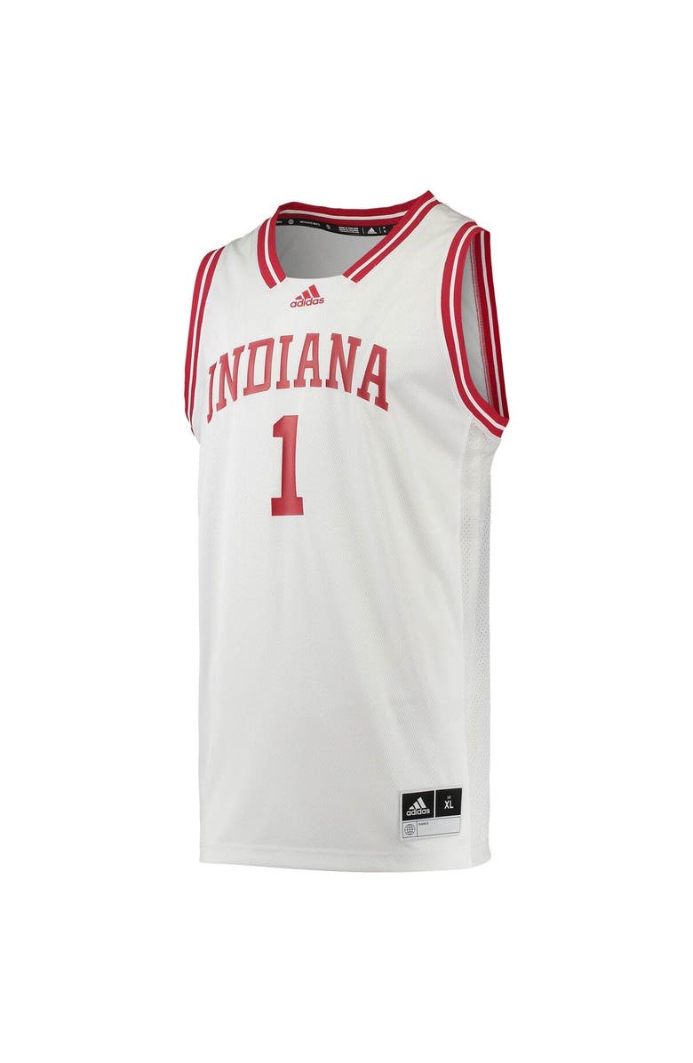adidas Men's adidas #1 White Indiana Hoosiers Reverse Retro Jersey, Alternate, color, 