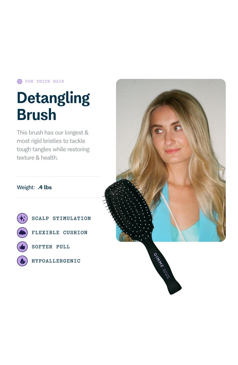 Gimme Beauty Damage-Free Detangling Hair Brush with Anti-Static & Heat Resistant Nylon Bristles, Alternate, color, 
