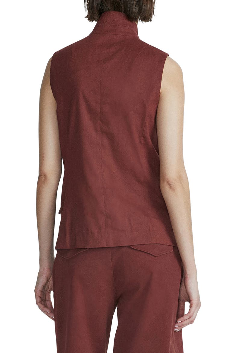 Slade Linen Blend Vest, Alternate, color, MAHOGANY