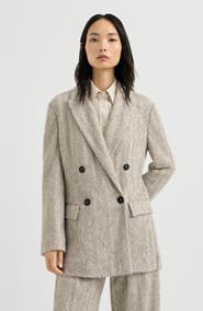 Brunello Cucinelli Dazzling chevron embroidery blazer in sparkling mohair and wool