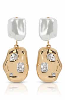 Crystal Nugget Drop Earrings