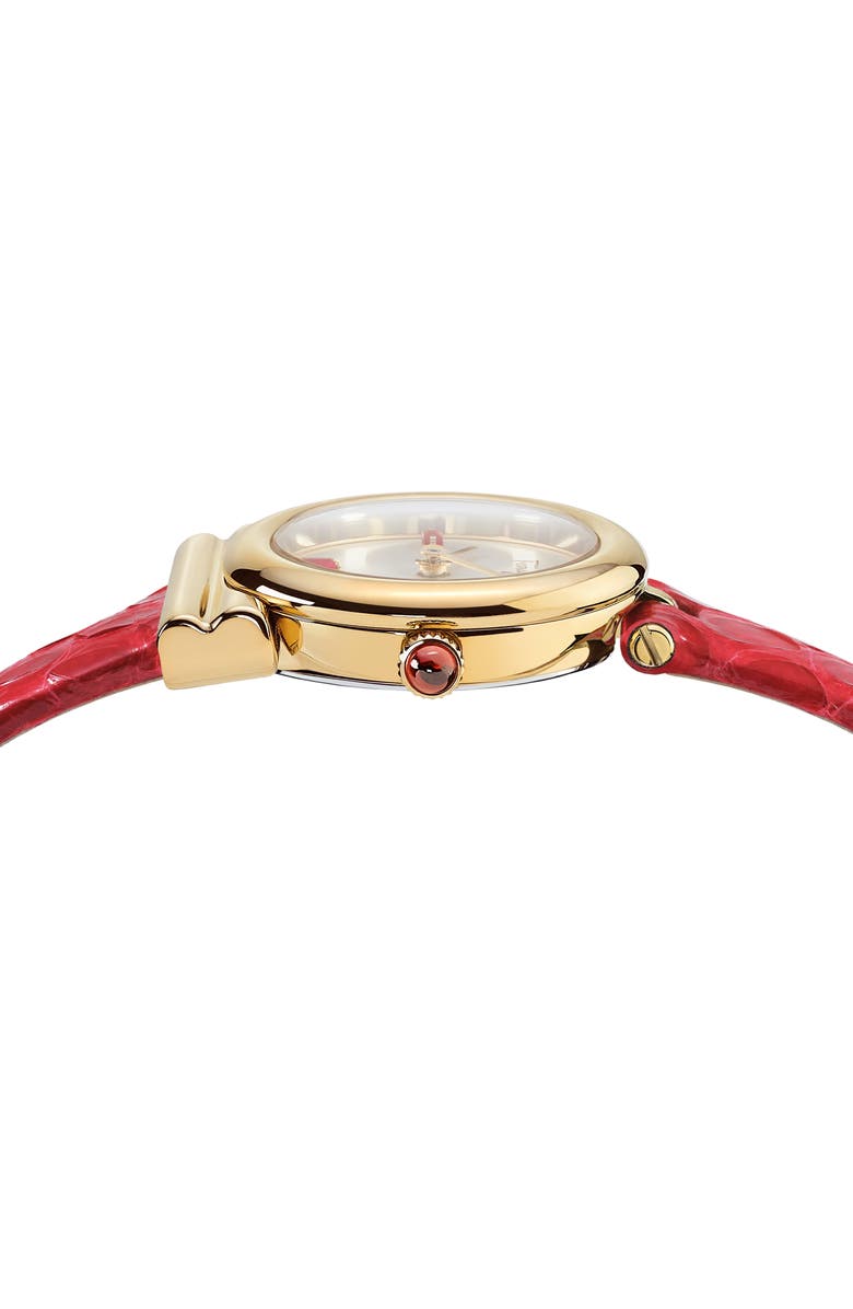 FERRAGAMO Gancini Holiday Ruby Bracelet Watch, 22mm, Alternate, color, 