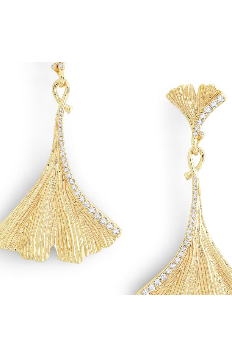 Anabel Aram Jewelry Ginkgo Leaf Large Drop Earrings, Alternate, color, Gold