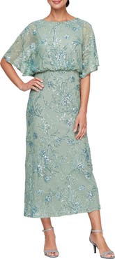 SL FASHIONS Sequin Blouson Bodice Gown