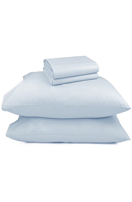 California Design Den Signature Comfort 100% Egyptian Cotton Breatheable Percale Sheet Set In Blue