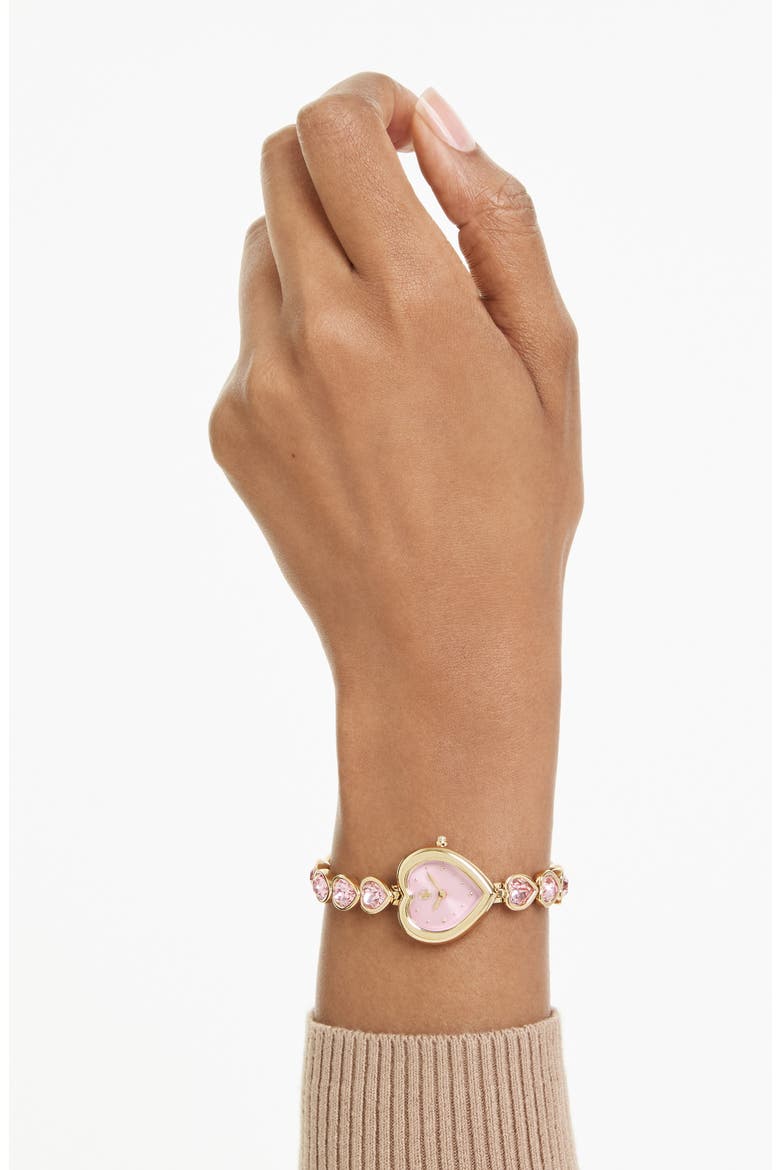 Idyllia Heart Crystal Bracelet Watch, 22mm, Alternate, color, PINK