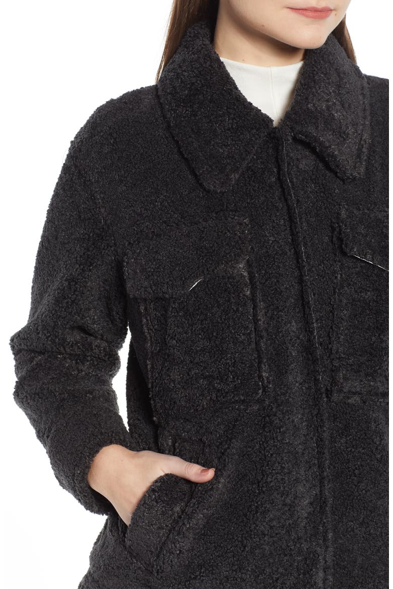 Faux Shearling Jacket (Nordstrom Exclusive), Alternate, color, GREY PHANTOM