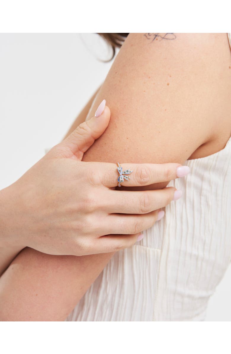 Fable England Forget Me Not Bow Ring, Alternate, color, Gold