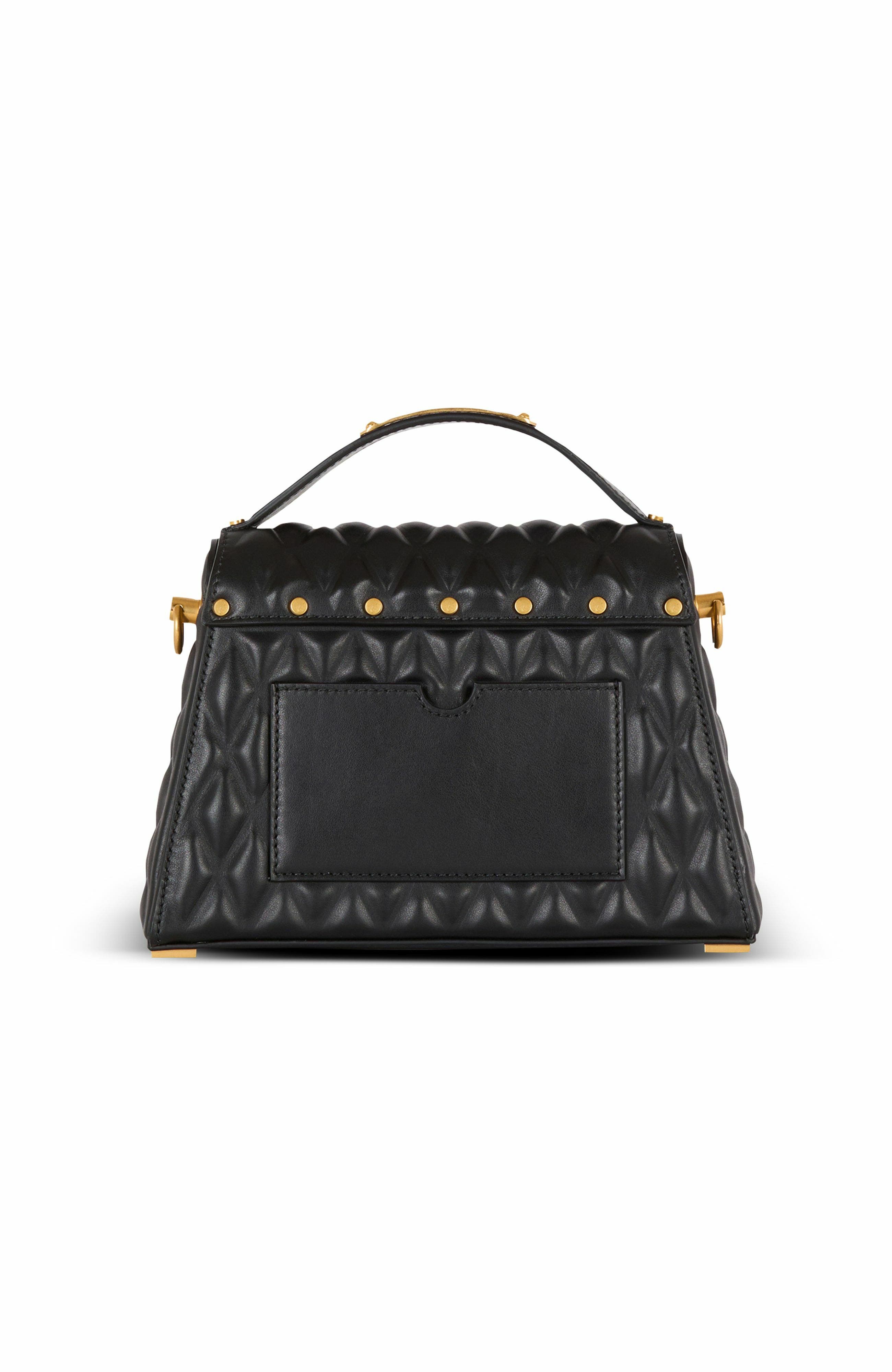 Balmain B-Buzz Dynasty Bag In Quilted Calfskin, Alternate, color, Black