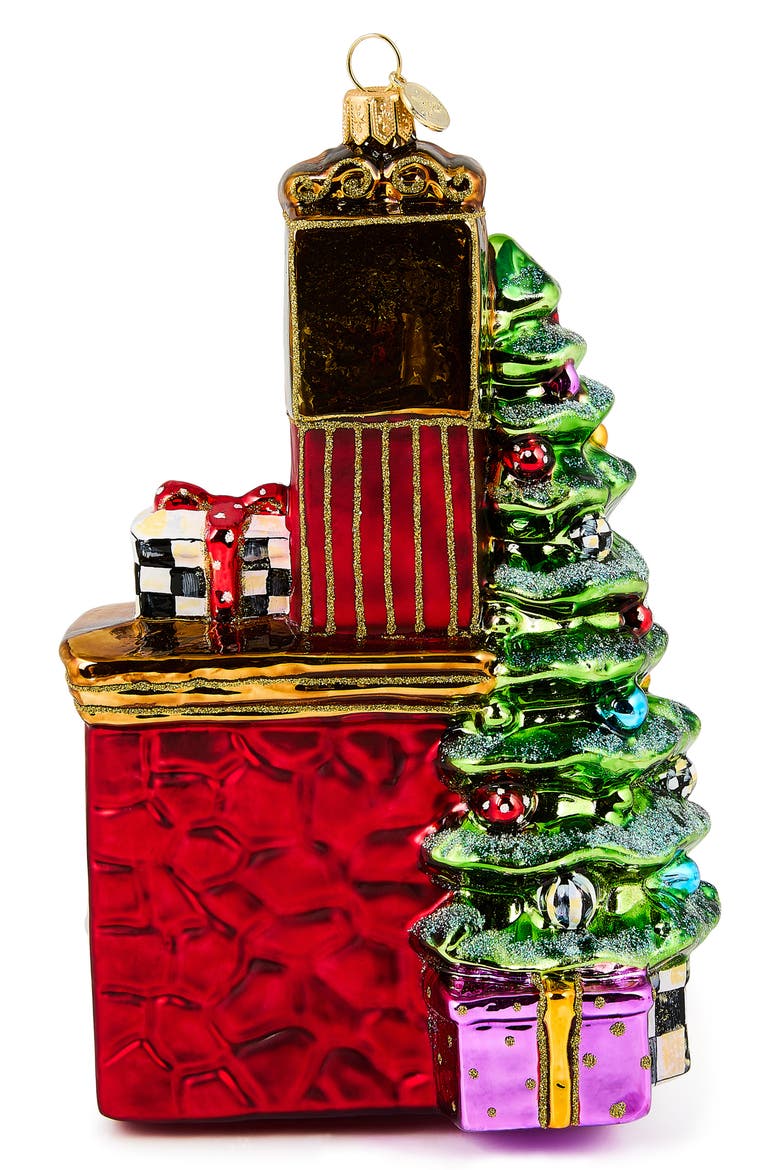 Fireplace Glass Ornament, Alternate, color, GREEN