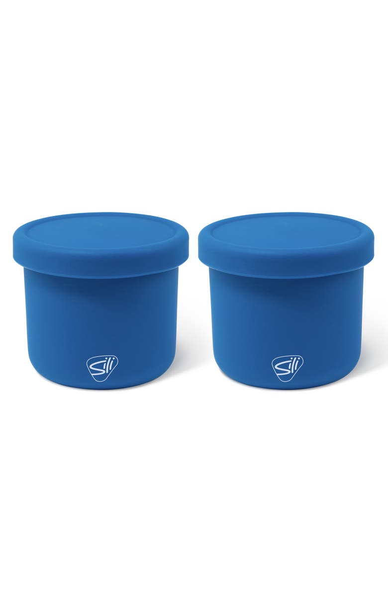 Silipint Silicone 10oz Lidded Bowls 2 Pack, Main, color, Blue