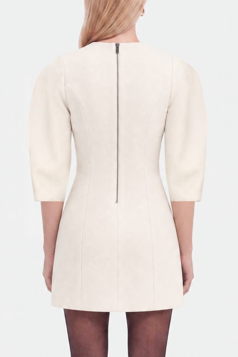 Balloon Sleeve Seam Detail Mini Dress, Alternate, color, Ivory