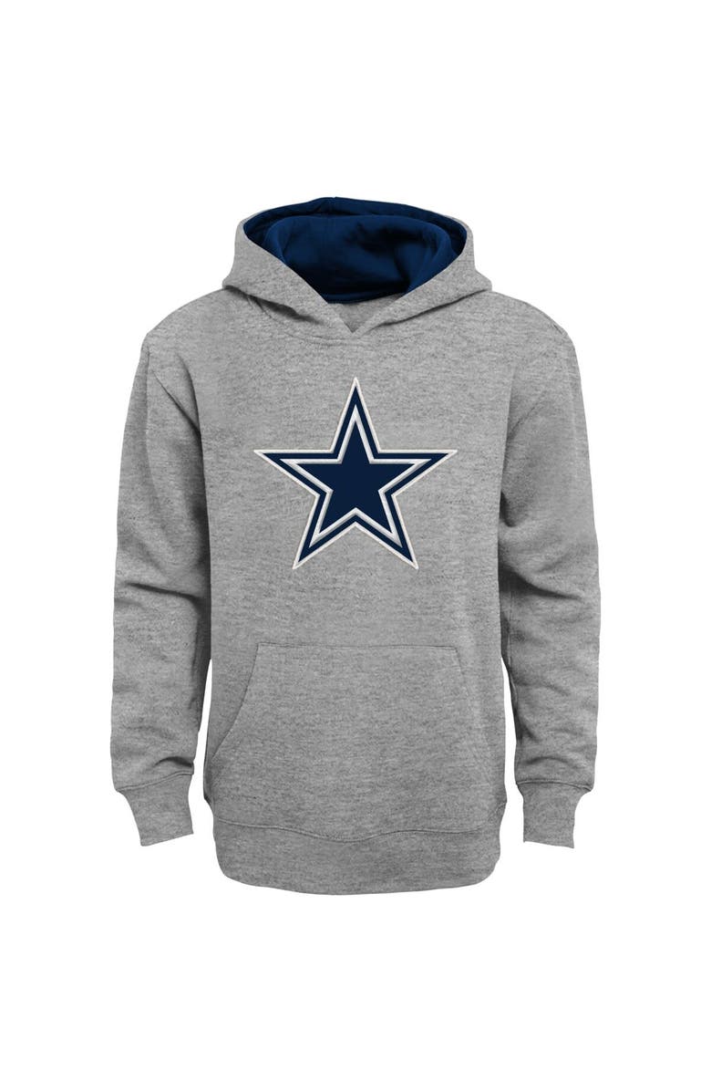 Outerstuff Youth Heather Gray Dallas Cowboys Prime Pullover Hoodie, Main, color,
