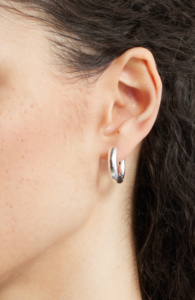 Nordstrom Tube Hoop Earrings, Alternate, color, Silver