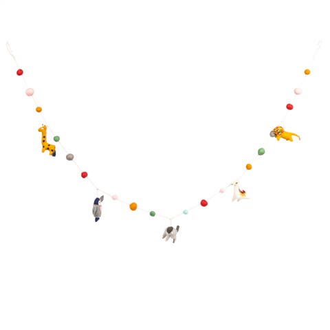 Multicolor Wool Felt Animal Shaped Garland