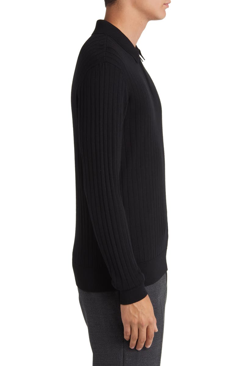 Emporio Armani Virgin Wool Rib Quarter Zip Sweater, Alternate, color, 